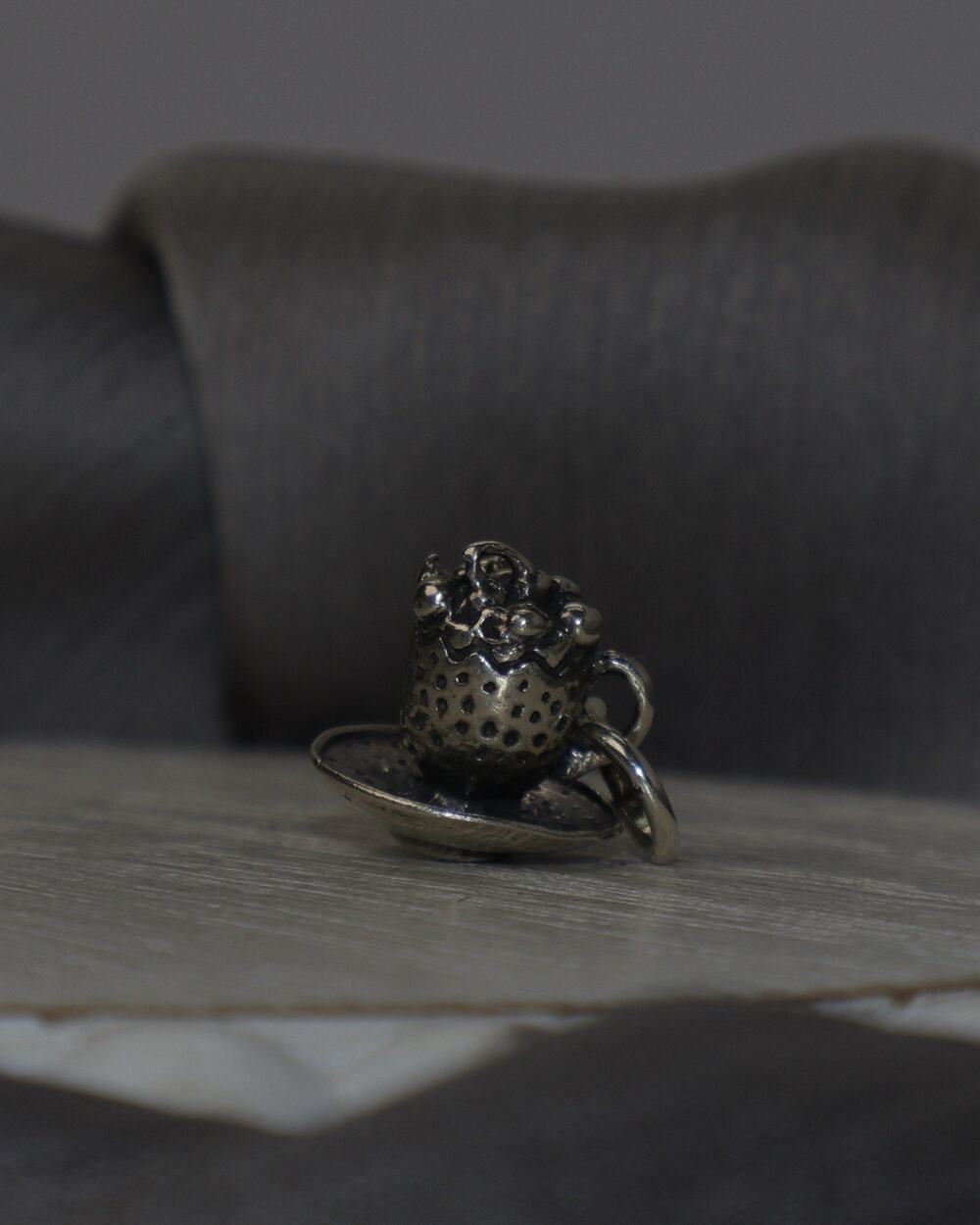 Vintage Sterling Silver 3D Coffee Cup Charm 3.6G / 0.5in